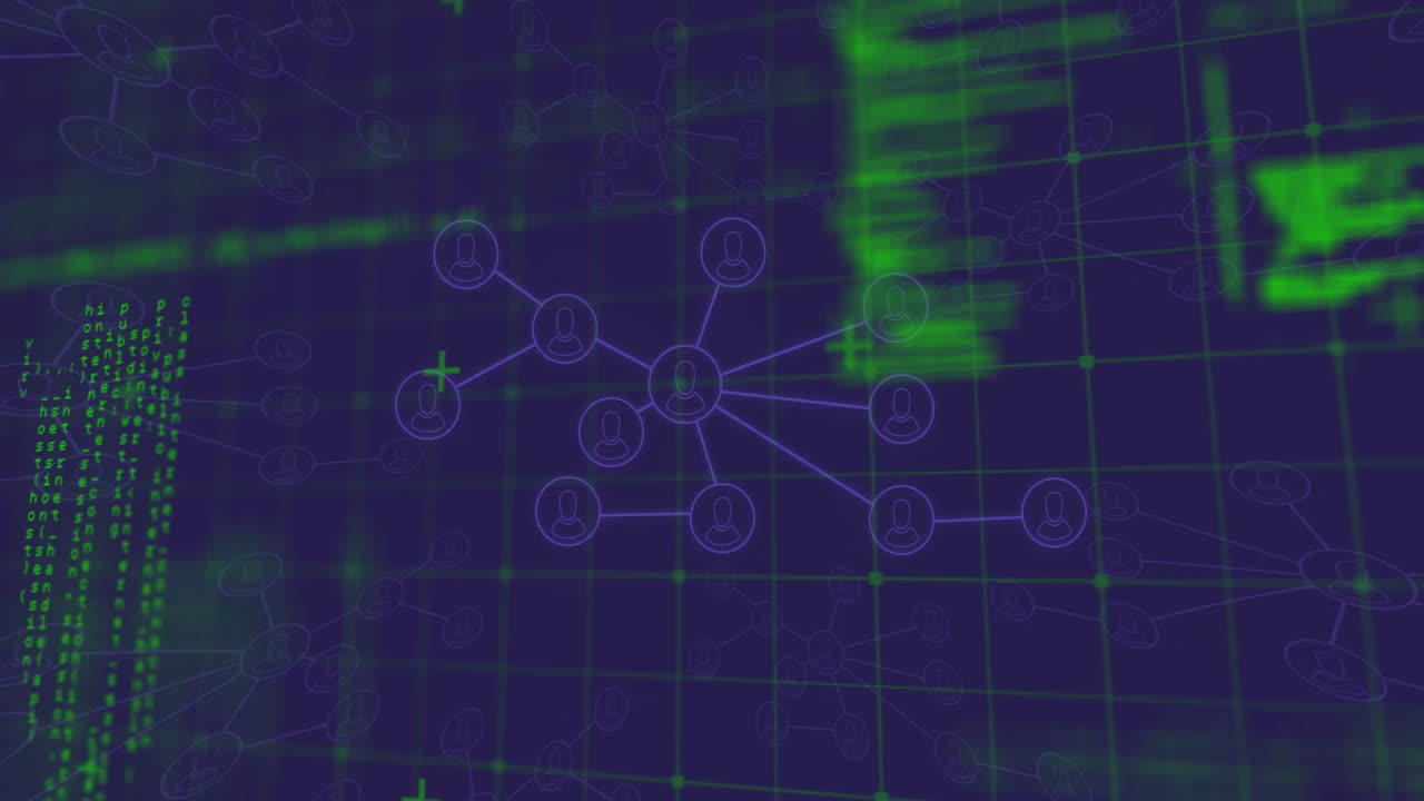 Animation of data processing over media icons