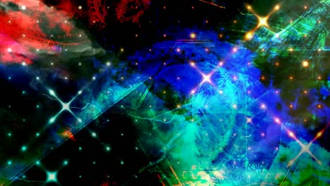 patrón giratorio colorido en la oscuridad con formas azules - 4k animación de fondo de movimiento de bucle sin costuras