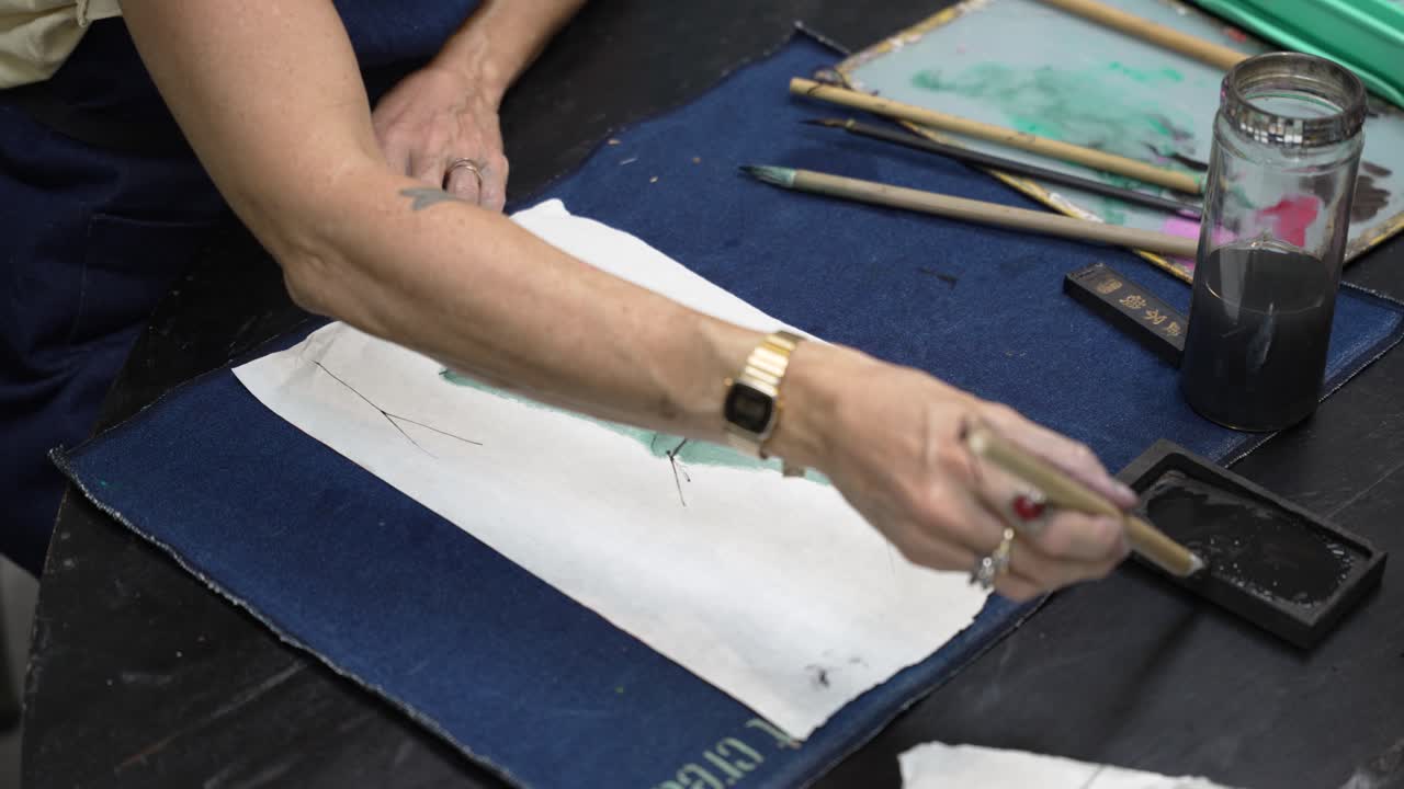 Stylish Chinese inspirational creative fine art, colourful water paints