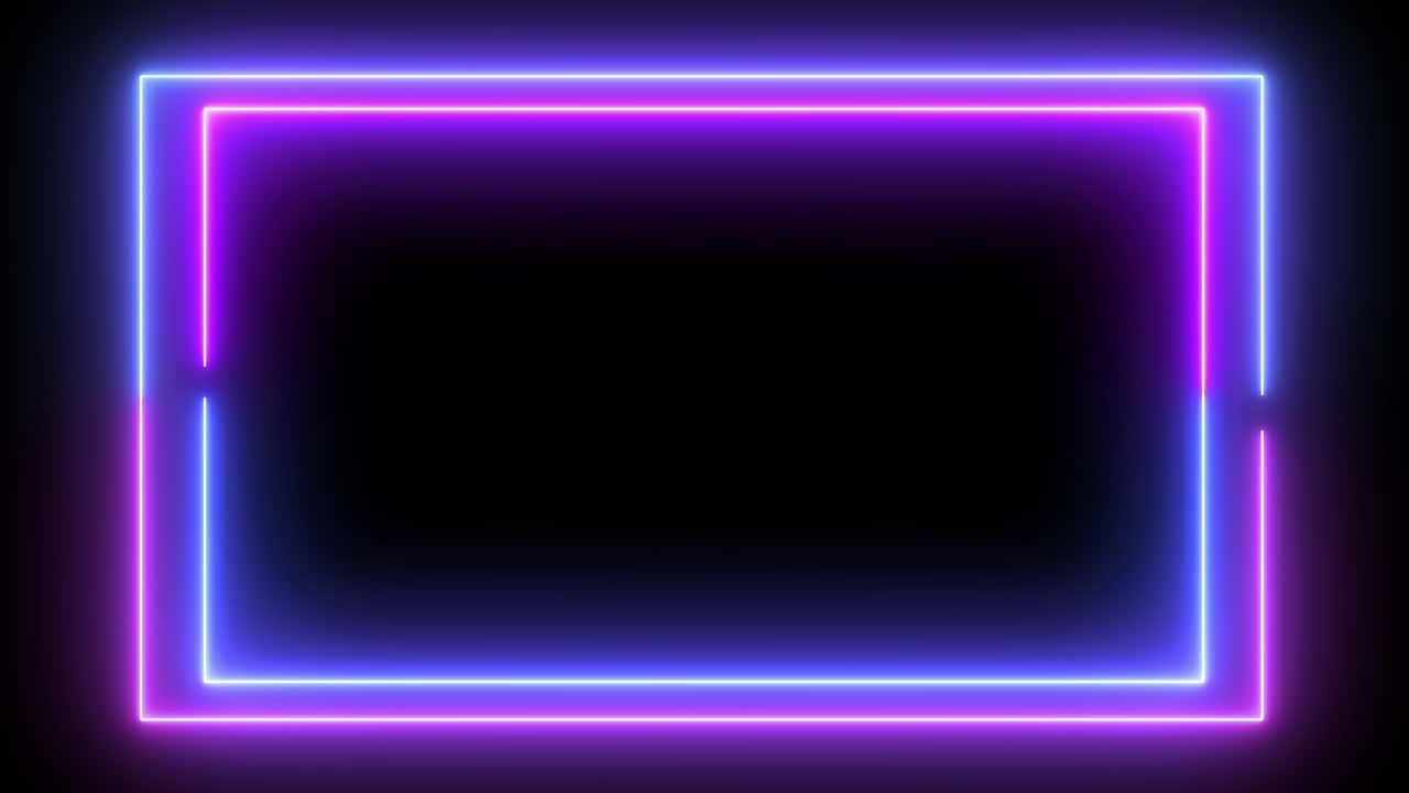 marco de neón de luz abstracta en fondo negro. espectáculo de láser animación en bucle. video 4k
