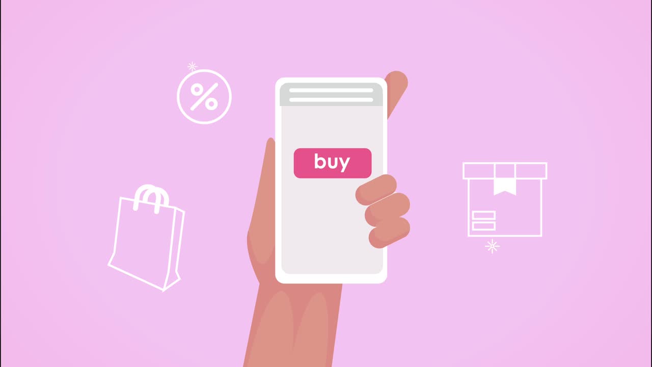 ecommerce technology in smartphone animation