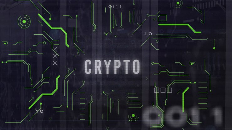 Animation of crypto text and digital data processing over computer servers