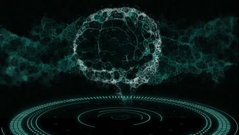 animation of data processing and human body over scopes scanning