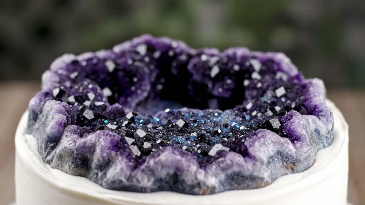 Amethyst Geode Cake with Axe