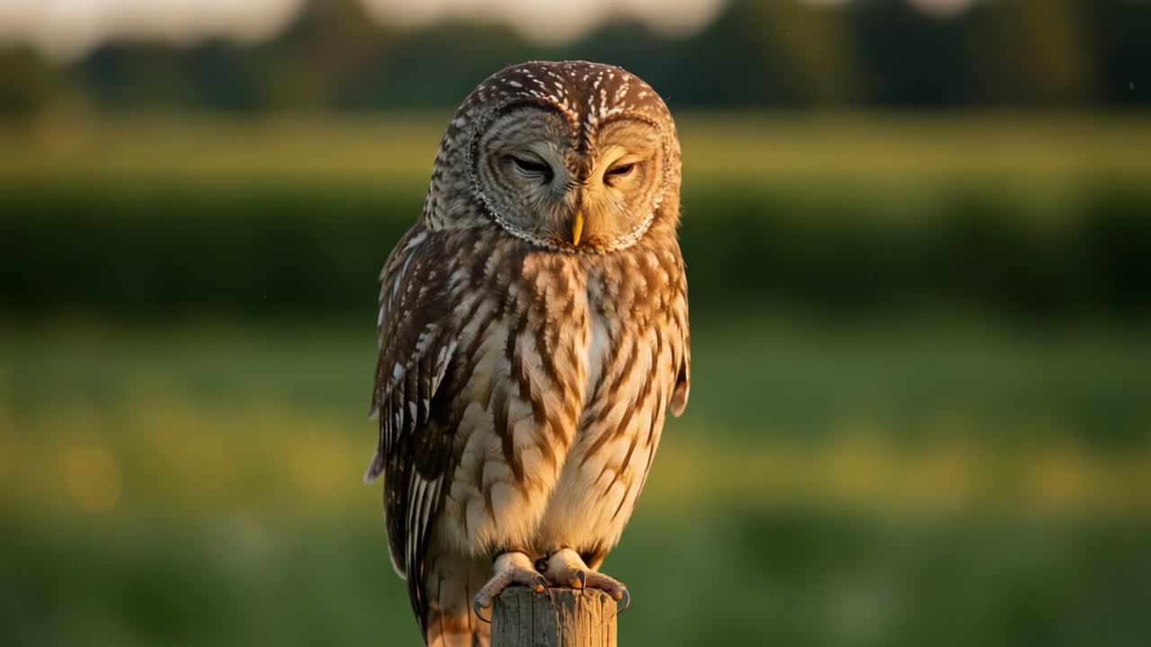 A Stellar Moment: Captivating Images of a Majestic Owl Perched Gracefully at Sunset, Showcasing Nature's Beauty and Enigmatic Presence in the Golden Hour