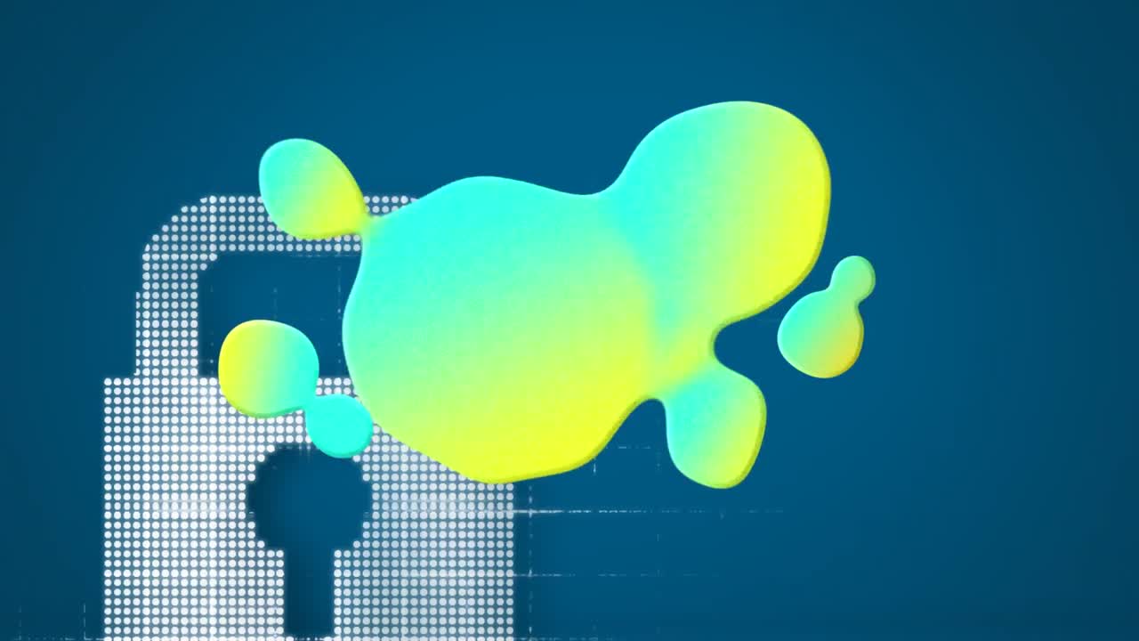 animación de una mancha colorida sobre el candado de seguridad en línea