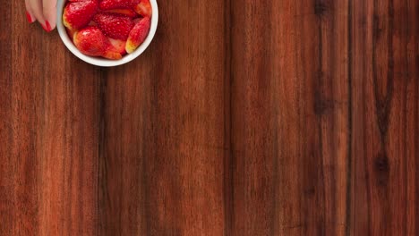 offering sliced strawberries