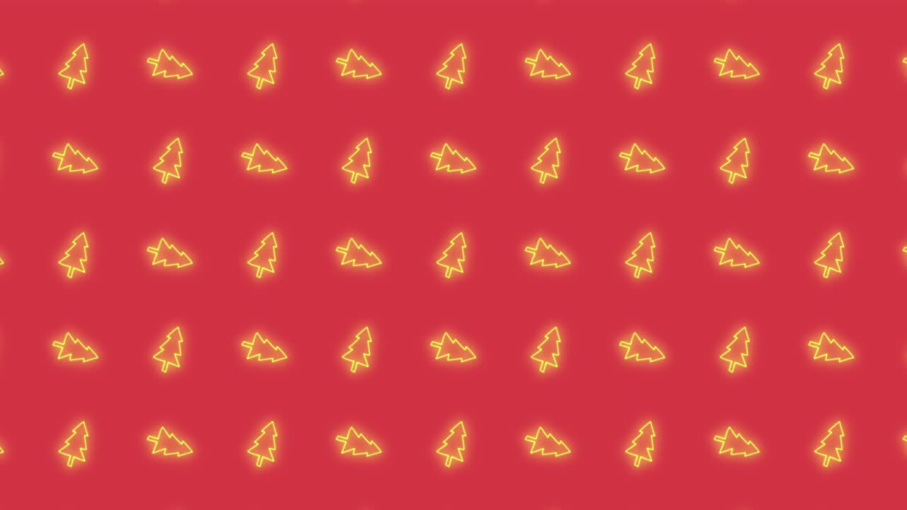 patrón de animación de fondo de mosaico de árbol de navidad en verde brillante y rojo