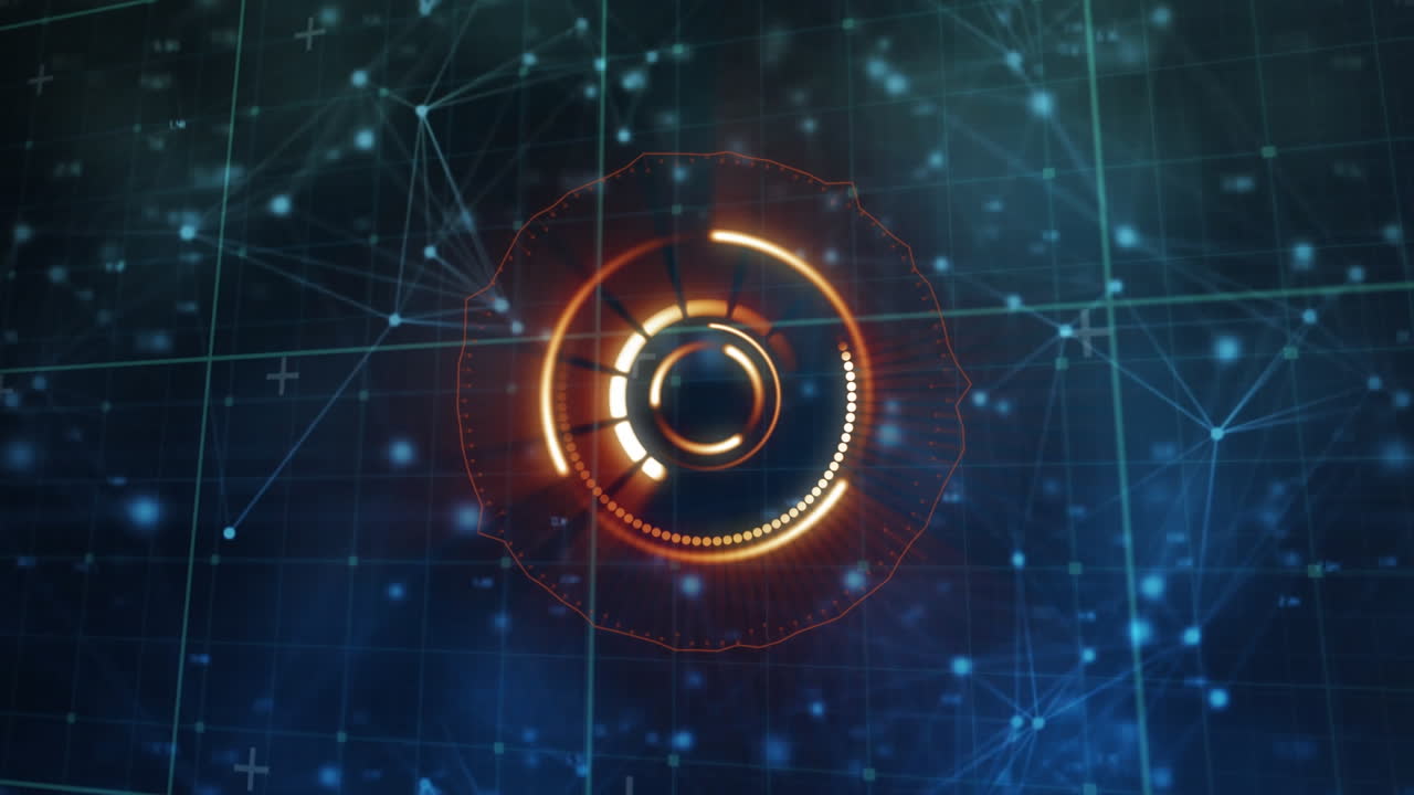 Animation of networks of connections with spinning scope