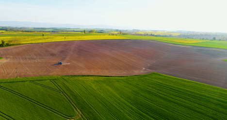 aerial view agricultural farming land growing vegetable crops