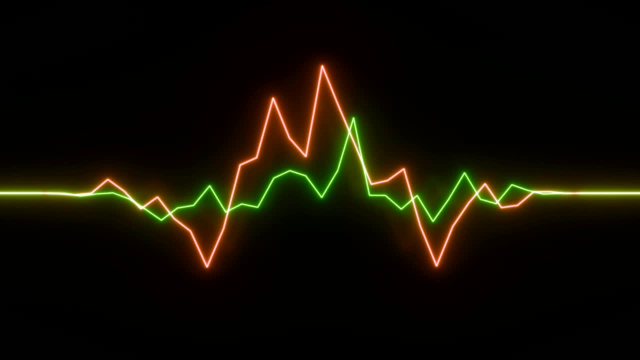 4K Abstract Digital Neon Waveform.