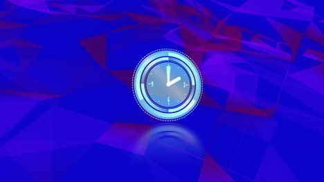 animación del reloj sobre un fondo azul oscuro