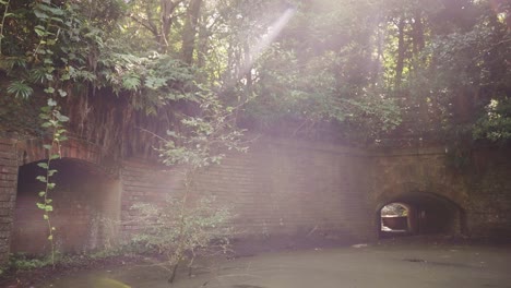 artillery battery ruins at sunrise on tomogashima island, japan
