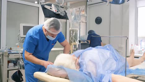 surgical procedure in operating room