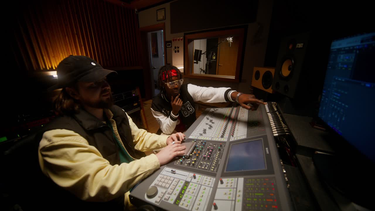 Music Production Collaboration in a Recording Studio