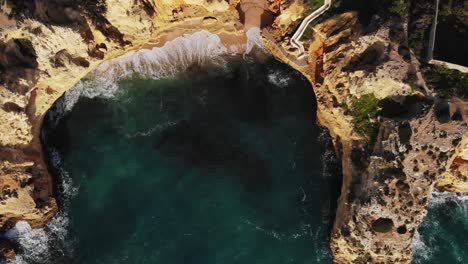 outdoor adventure travel to beautiful horse shoe shaped beach