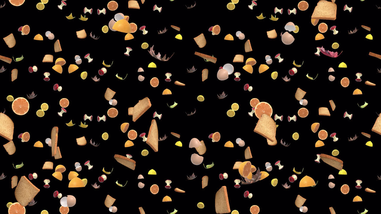 재활용 녹색 폐기물 루프 타일은 알파와 함께 떨어집니다.