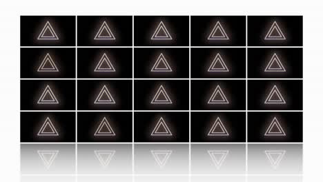 pulsing neon yellow triangles pattern in rows 2