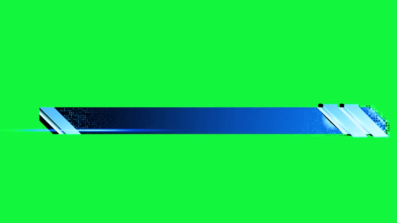 Dynamic Blue Lower Third Graphic Animation on Green Screen