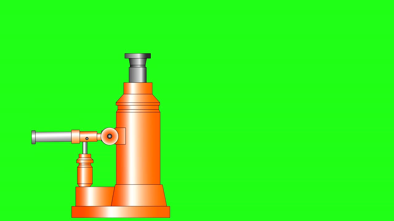 빨간 차 잭 작동, 녹색 화면 배경, 4k 애니메이션