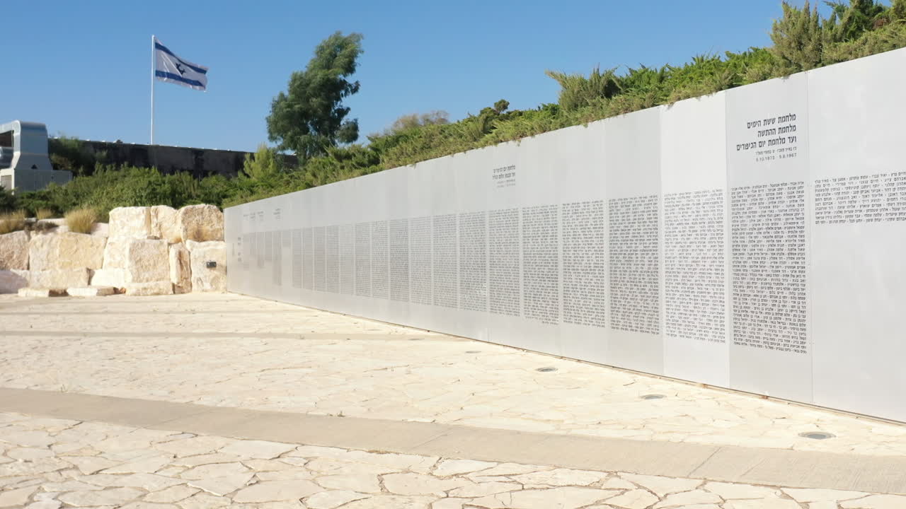 Fallen Soldiers Memorial Wall, Latrun Israel Drone View