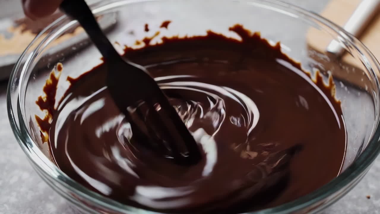 Melting and Mixing Dark Chocolate