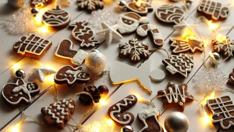 Christmas-sweets-composition--Gingerbread-cookies-with-xmas-decorations