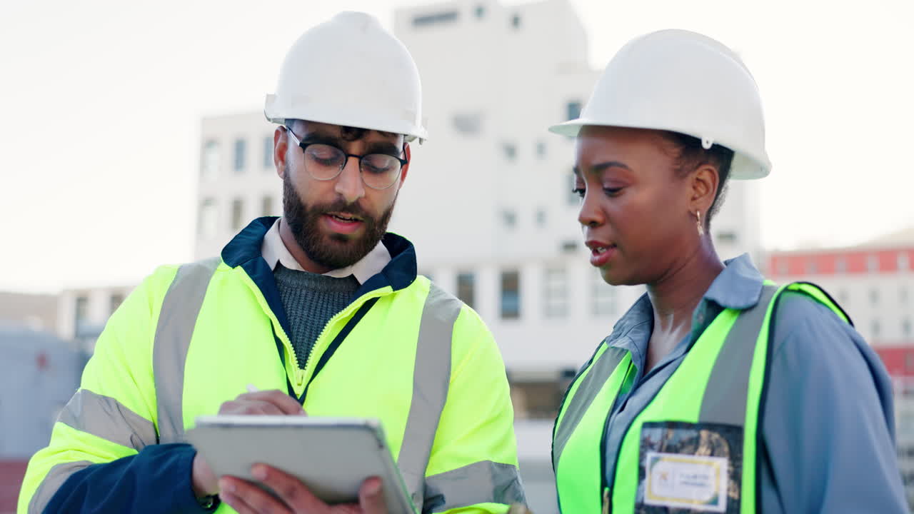 equipo de construcción discutiendo un proyecto