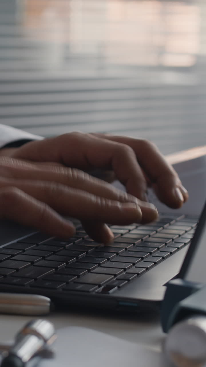 Typing on a laptop keyboard