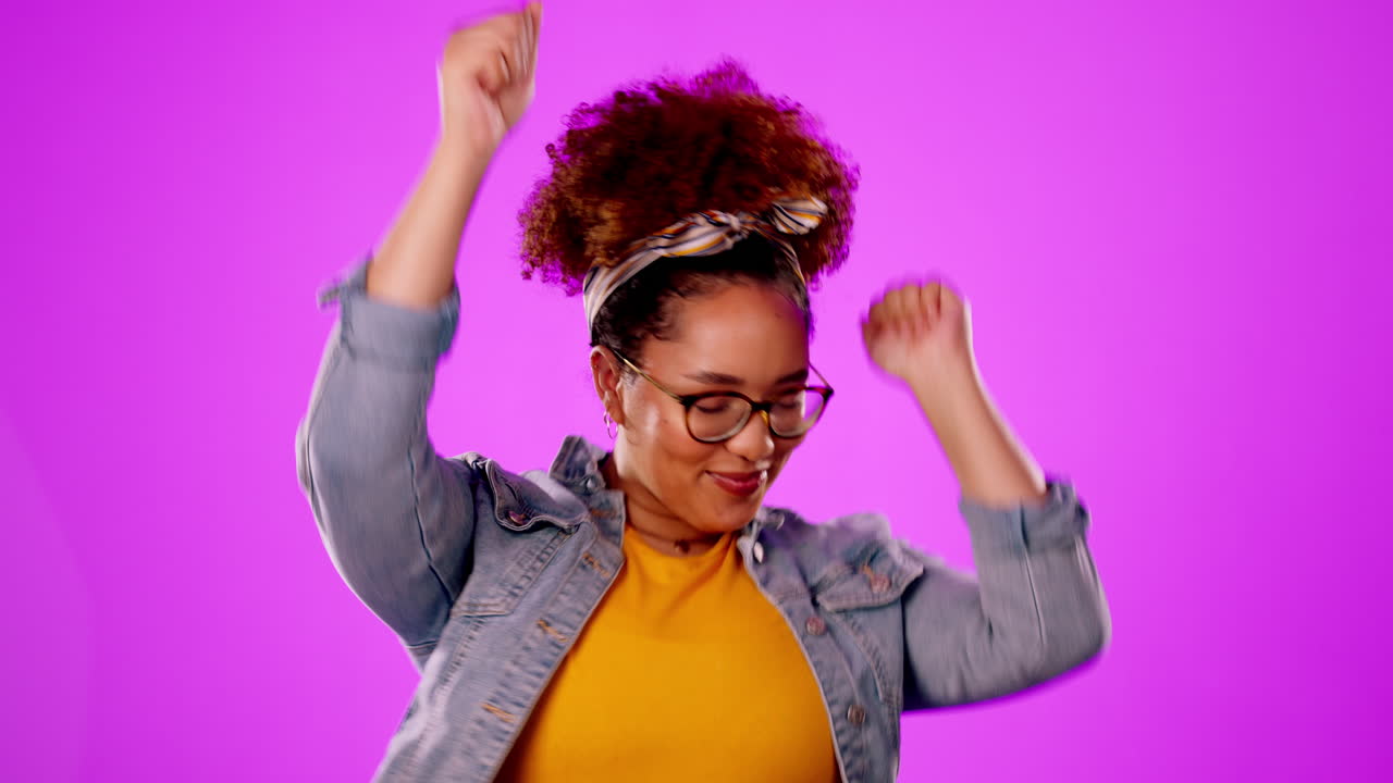 Happy, free and a woman enjoying a dance isolated