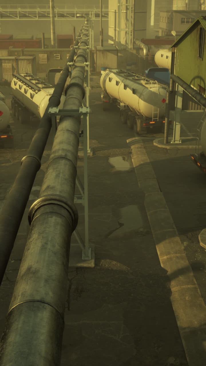 camiones cisterna en una planta industrial