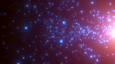 partículas azules en movimiento y estrellas en la galaxia 2.