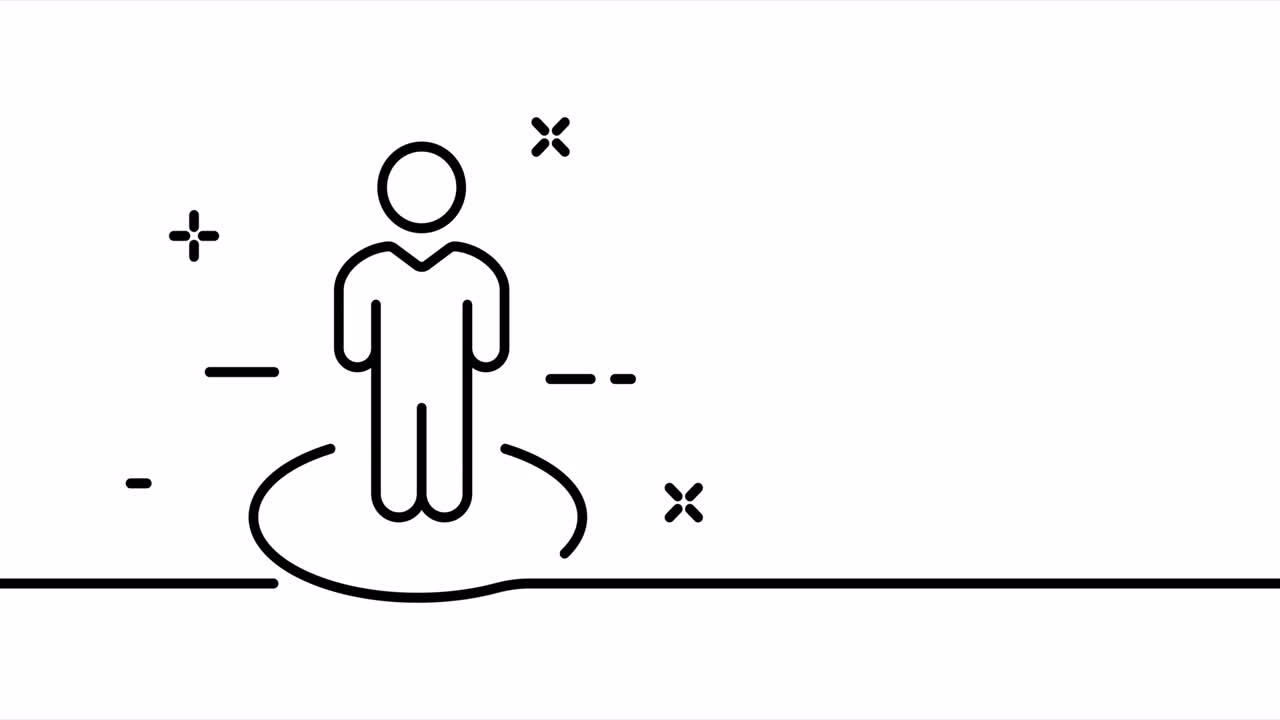 Enkelt stregtegning, solid streg geolokalisering. Animation af tegning af en streg, etiket, placering og sporing. Rejselogo er animeret. Video 4K