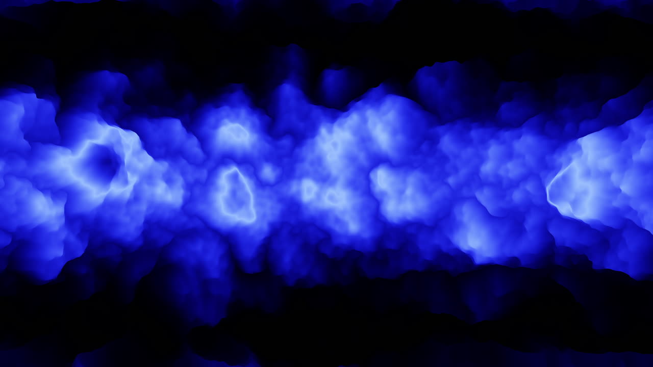 깊이와 대조가 있는 역동적인 파란색과 검은색 추상 예술 작품