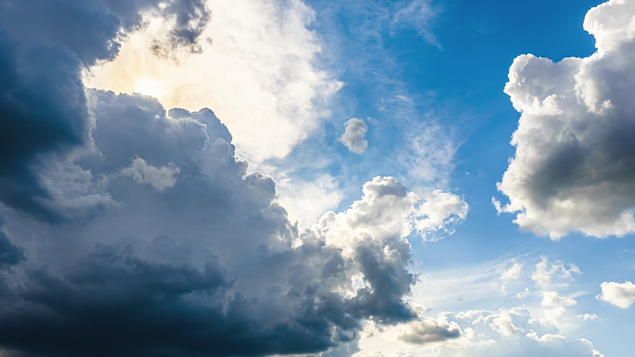 Beautiful time lapse of clouds condensation in the sky