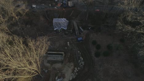 Construcción-De-Zapatas-De-Puentes-Vistas-Por-Un-Dron