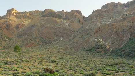 panoramic view of mountain formation in teide national park