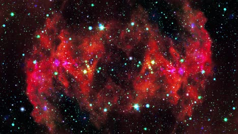 the bright red nebula-studded clouds in the universe