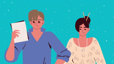 ilustración del retrato de la pareja
