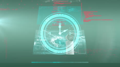 animación del reloj moviéndose sobre el procesamiento de datos