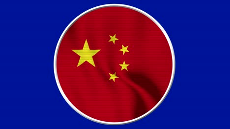 china circular flag loop - realistic 4k flag waving in the wind