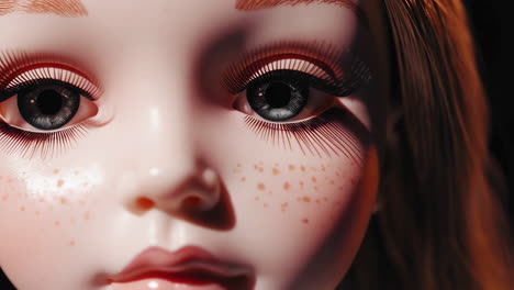 close-up of a doll face