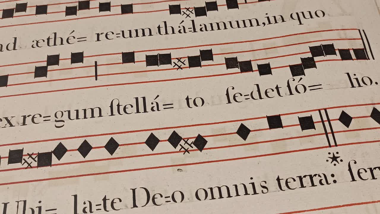 Ancient Music Sheet in Old Book