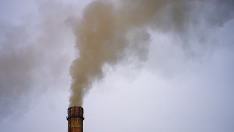 smoking factory pipes. white smoke pours out of factory chimney in the air. pollution, global warming concept. aerial view video.