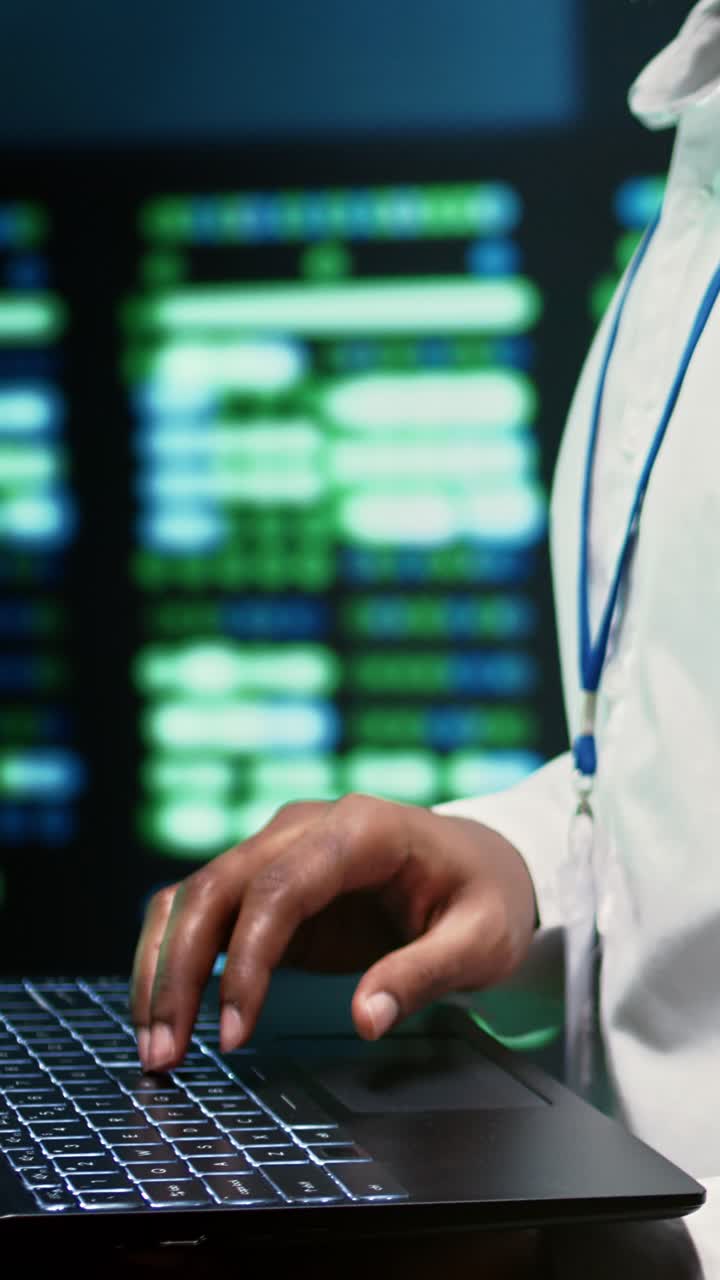 Vertical video Technician repairing server network