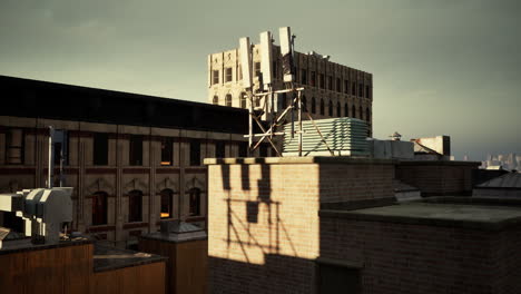 rooftop view of a city with a skyline