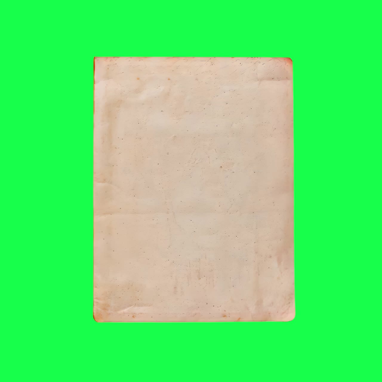 Vintage paper animation, transparent 4K video, green screen