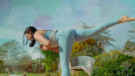 young asian woman doing yoga poses