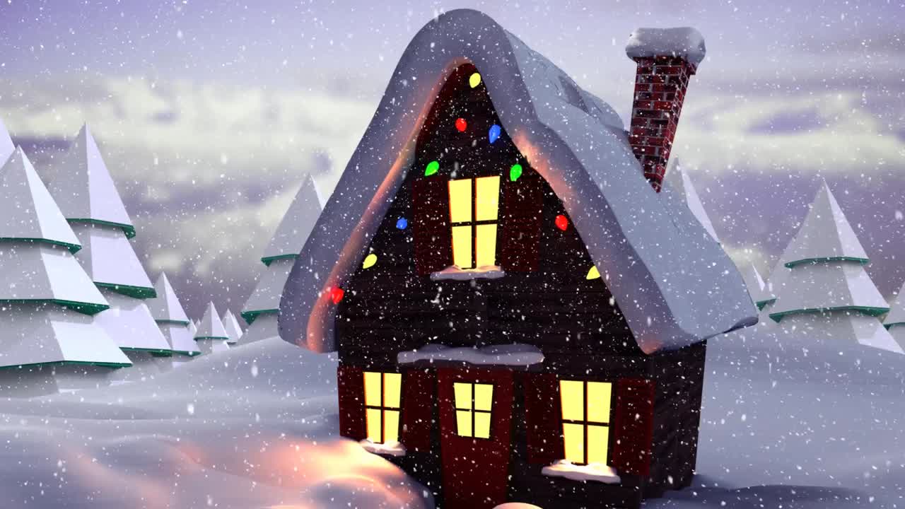 caída de nieve y el campo