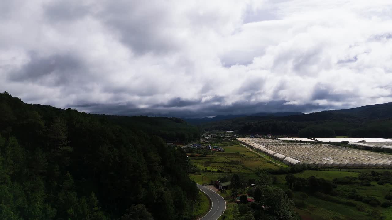 Aerial View of the Road in Lam Dong